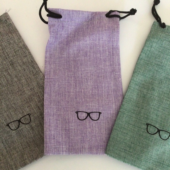 BUNDLE OF EYEGLASS LINEN FABRIC POUCHES. NWOT - Picture 4 of 5